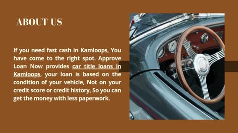 Get Car Title Loans In Kamloops | +1(844)-452-4125