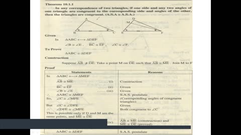 A.S.A = A.S.A.|Theorem 10.1.1 | class 9 fbise |