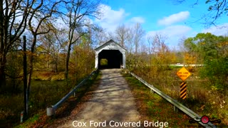 Turkey Run State Park Suspension Bridge & Mill Creek & Narrows covered bridge Indiana Fall Tour
