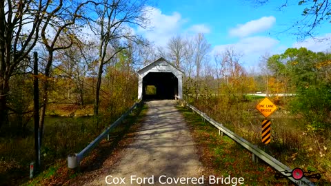 Turkey Run State Park Suspension Bridge & Mill Creek & Narrows covered bridge Indiana Fall Tour