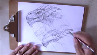 How to Sketch a Dragon Head - Fantasy Art