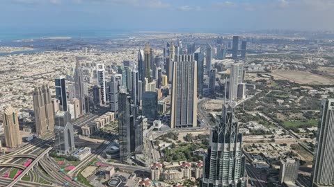 View of Dubai from top of Burj Khalifa