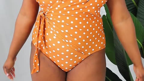 Marina West Swim Curvy+ Float On Ruffle Faux Wrap One-Piece in Terracotta🧡