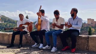 Spanish Street performers giving an amazing Flamenco performance. .