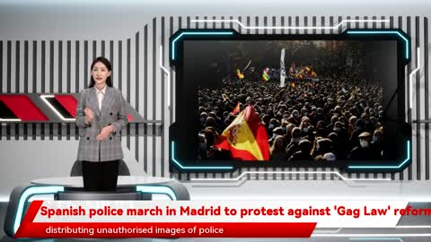 Spanish police march in Madrid to protest against 'Gag Law' reform
