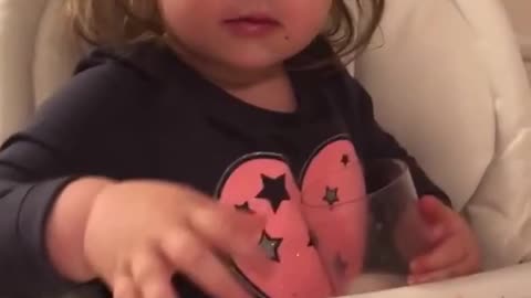 Daughter Imitates Father As He Speaks Foul Words