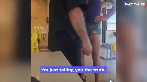 A father confronts a trans for going in the wrong restroom out of McDonald's