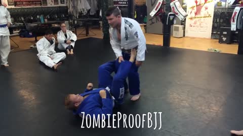 Fake Leg Drag to Ninja Mount vs Open Guard - ZombieProof Brazilian Jiu-Jitsu / Gi Techniques
