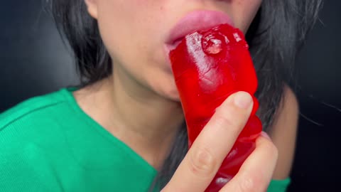 ASMR EATING GIANT CANDY GUMMY WORM