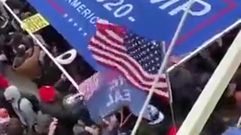 SECOND VIDEO of Ray Epps Hurling Giant MAGA Sign at Police on January 6