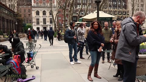 Kirk Cameron Reads Skytree Outside Main Building of the New York Public Library