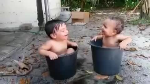 Baby laugh moment