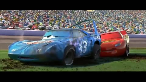 "Racing to Victory: Cars 2006 Unforgettable Climactic Scene"