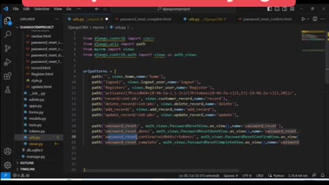 Reset password in django https://youtu.be/OF8ucdDmp2Q?si=Wx5fss8T_ctPAC_l