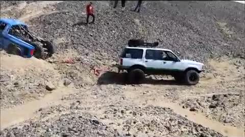 Stuck race truck