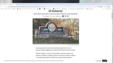 Dearborn Heights Michigan Adds Palestinian Flags To It's Welcome Sign