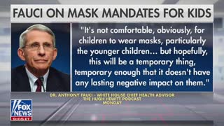 Fauci Says He "Hopes" School Mask Mandates Are Only Temporary
