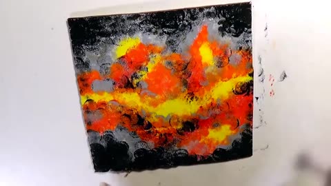 Volcano Colors Abstract Painting