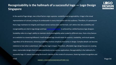 Recognizability is the hallmark of a successful logo — Logo Design Singapore