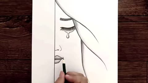 Çok Kolay Üzgün Kız Çizimi - Ağlayan Bir Kız Çizimi - Güzel Bir Kız Nasıl Çizilir [ Girl Drawing ]