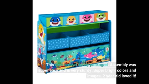 Watch Detailed Review: Delta Children Wooden Playhouse 4-Shelf Bookcase for Kids, Baby Shark, 1...