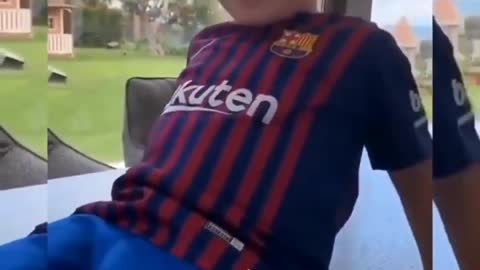 Mateo Messi Roccuzzo listening to I don't care | mateo funny video #shorts