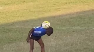 The little boy's superb football skills