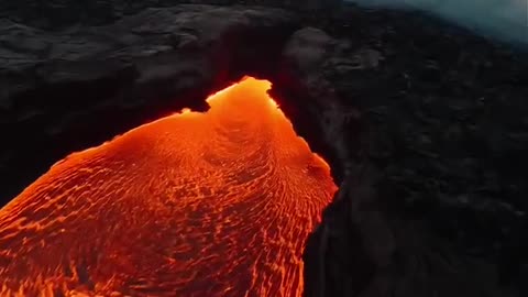 flying drone into volcano