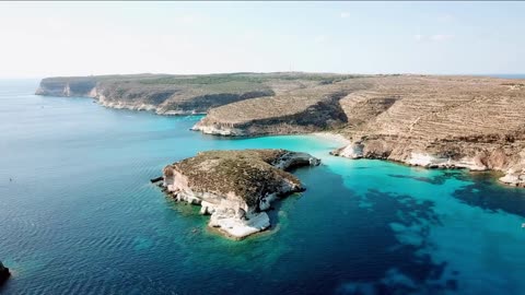 aerial view of the island of lampedusa sicily italy