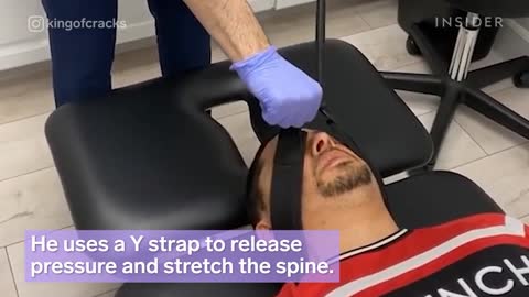 Chiropractor Uses Y Strap For Satisfying Body Cracks