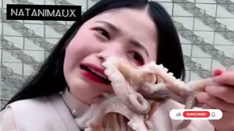 she wanted to eat a live octopus directly