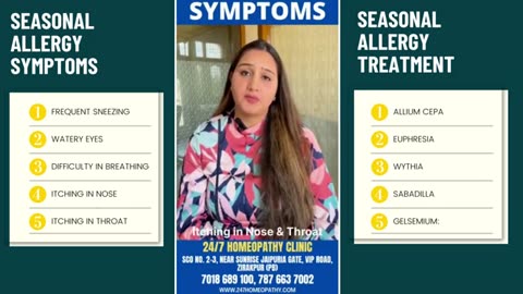 Seasonal Allergies Symptoms, Causes | Homeopathy medicine and Treatment by Dr. Ruchi