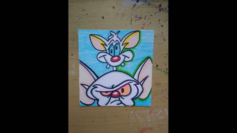 Pinky and the Brain aceo card