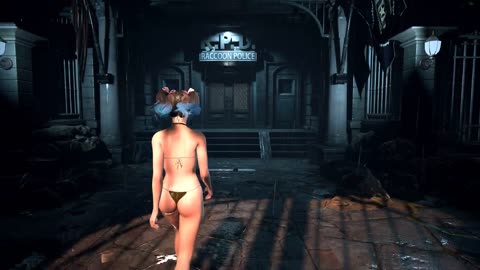 Resident Evil 2 Remake Becca Gold Swimsuit Costume Walking /Biohazard 2 mod [4K]