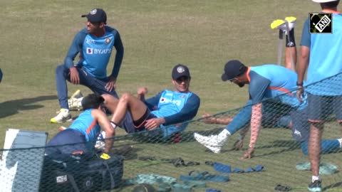 At preparation for the first Test match, India works up a sweat in Chattogram.