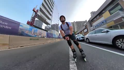 Speeding Through the City - Inline Skating Urban Flow Skate-1