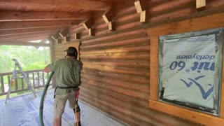 Log home blasting