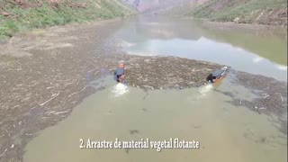 Así va la recogida de la empalizada del río Sogamoso