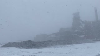 Erie landscape winter storm