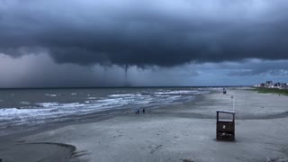 Waterspout Hovers over Galveston Texas