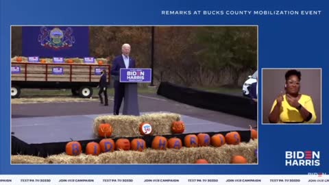 Biden - Bucks County, PA "We don't want to be super spreaders" as about 5 cars honk