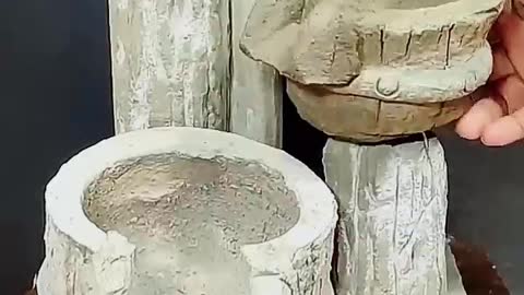 Beautiful Cement Waterfall Fountain Making Idea at Home