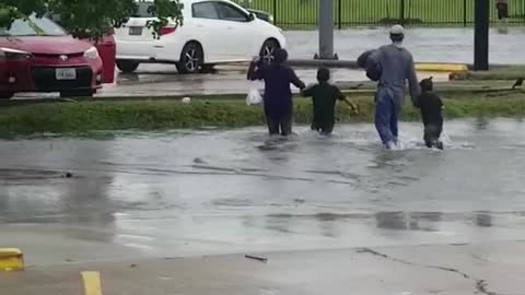 Massive Puddle Totally Surprises Pedestrians