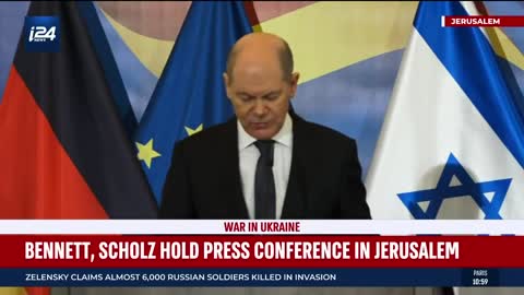 Bennett and Scholz address the media on German Chancellor's first visit to Israel