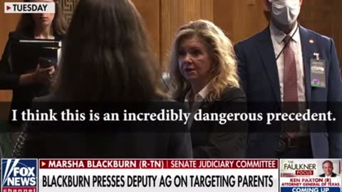 Senator Marsha Blackburn Confronts Deputy AG On Targeting Parents!