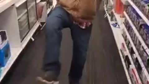 Uber Man in Target Dancing