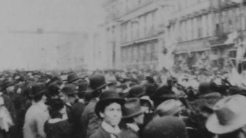 Procession Of Floats, San Francisco, California (1898 Original Black & White Film)