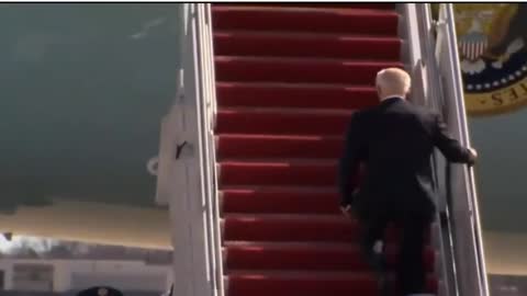 Joe Biden falling walking up air force one funny video