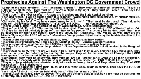 Prophecies Against The Washington DC Government Crowd