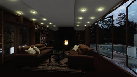 Fireplace and Rain Sounds for Sleep, Cozy Relaxing Room Ambience